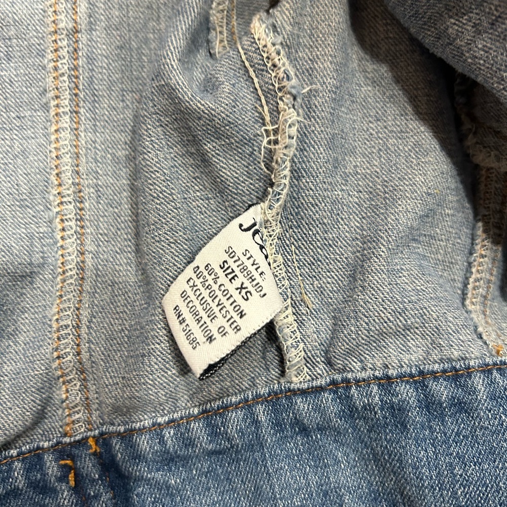 Jean jacket, xsmall, highway jeans button up, short jean jacket - Picture 5 of 6